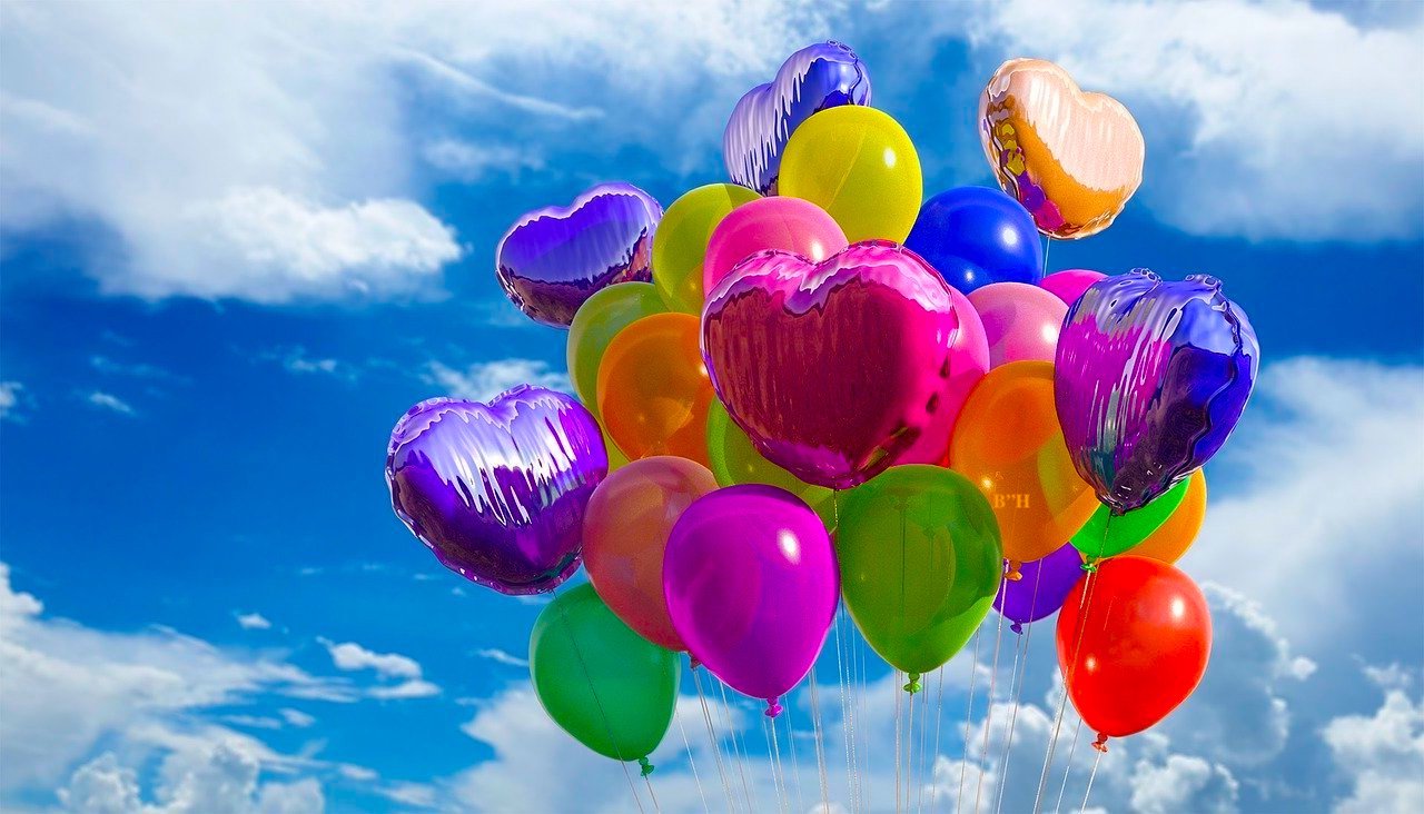 happy birthday to my son in heaven balloons against sky and clouds
