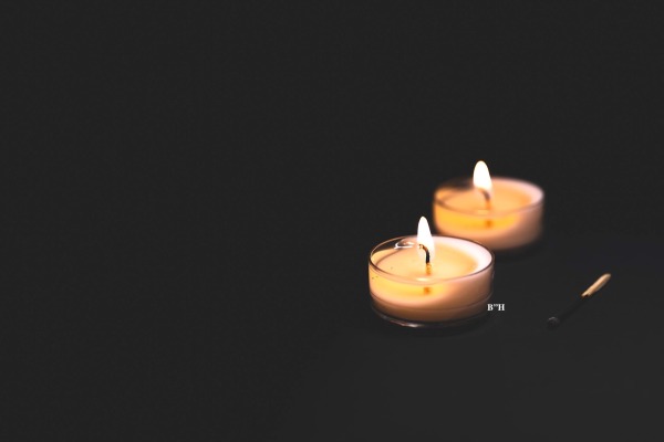 2 memorial yahrzeit candles, remembering children who died