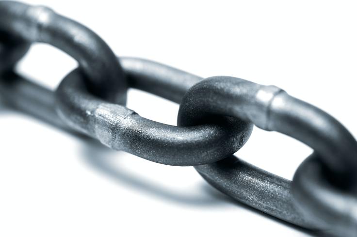 strong metal chain close up, unbreakable bond