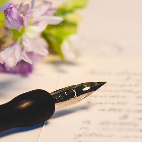 write a letter, art therapy, pen, paper, and flowers