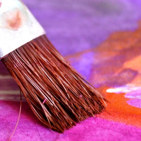 paint for art therapy, paintbrush on paper