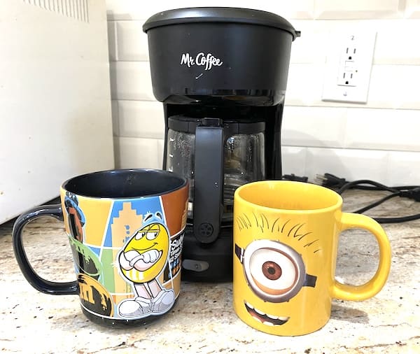 m&m and minion mugs. Keeping my child's memory alive.