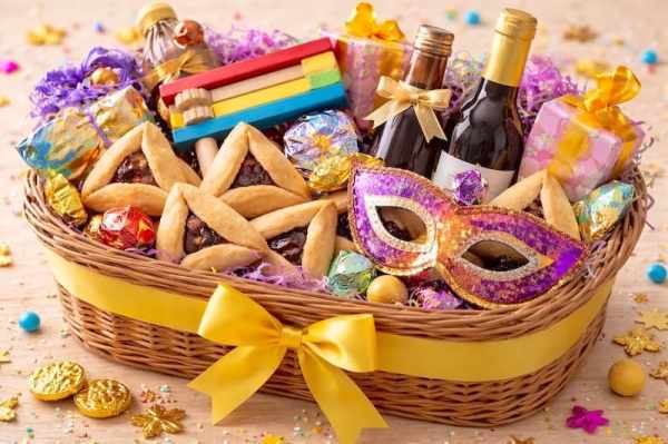 purim gift basket of food, purim and child loss