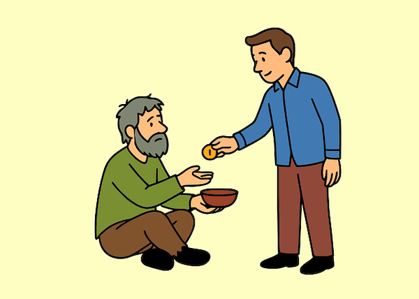 man giving a coin to a beggar, giving charity, giving tzedakah, Child Loss and Purim’s Mitzvot: Honoring Our Child's memory man giving a coin to a beggar, giving charity, giving tzedakah, Child Loss and Purim’s Mitzvot: Honoring Our child's memory