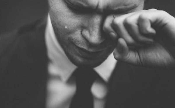 The Three Weeks: Why We Struggle to Mourn the Temple,a man crying tears, When losing a child, it's easy to cry
