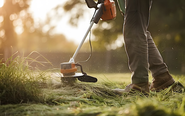 trimming grass and weeds with a trimmer.Taking a Break from Grief After Losing a Child
